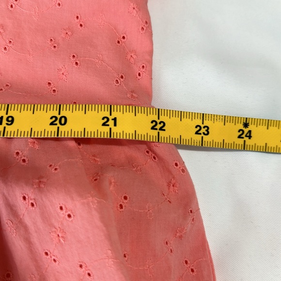 Harlow & Rose Dress Womens XL Pink Eyelet Tiered Lined Peasant Midi Length Boho - Picture 7 of 8